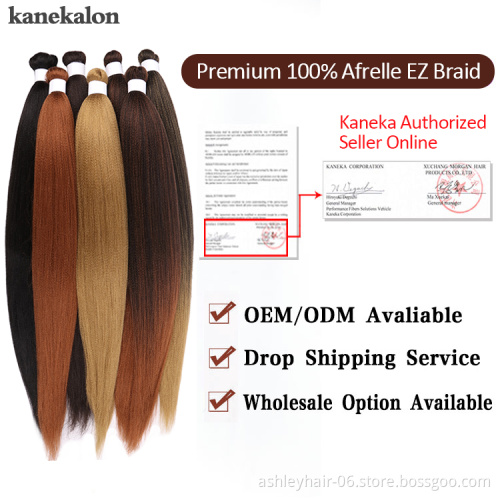 Julianna 100% Kanekalon pre stretch braiding hair floded 52 inch 90g prestretched kanekalon braid pre stretched braiding hair